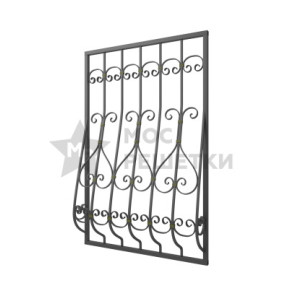 Решетка на окно дутая кованая 6-15